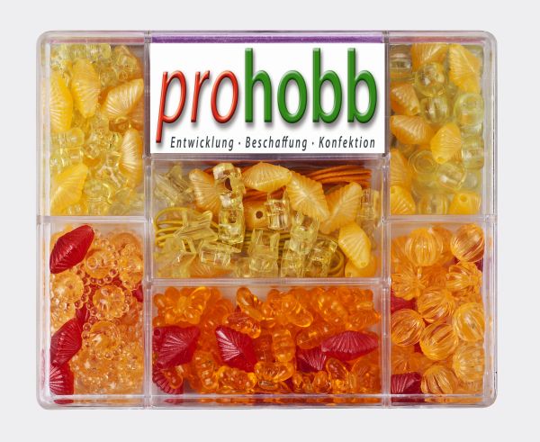 Creative Beads-Set m. Stetchg., gelb-orange-rot, 35 g