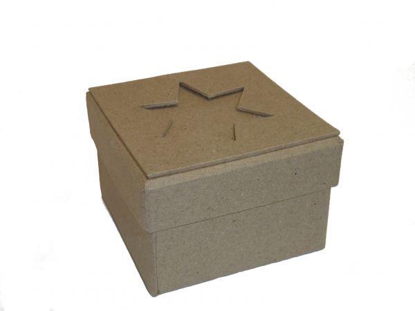 Paper Art Fotodose quadratisch mit Stern 8,5x8,5x5 cm