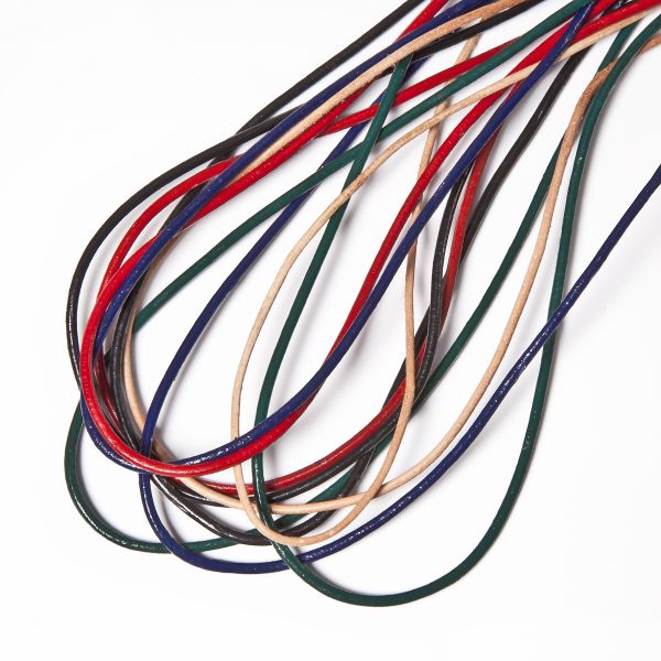 Lederriemen 2 mm, 2 m, Set mit 5 Farben, 5 St., SB