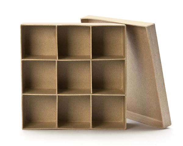 Paper-Art - Sortierbox 18x18x5 cm mit 9 Fächer