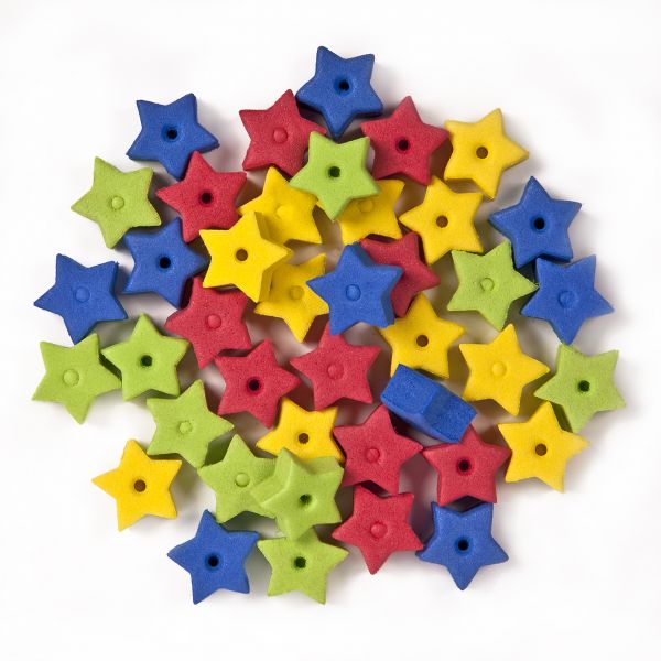 Fädelteile Sterne, 15x8mm, farbig sortiert, 40 Teile