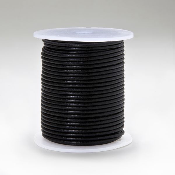 Lederriemen 2 mm, schwarz, 50 m