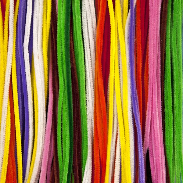 Pfeifenputzer 6x300 mm, 12 Uni-Farben, 600 Stück