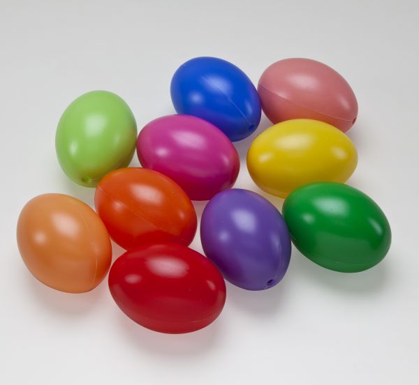 Kunststoff Ei, 60x45mm, farbig sortiert, 10 Stück