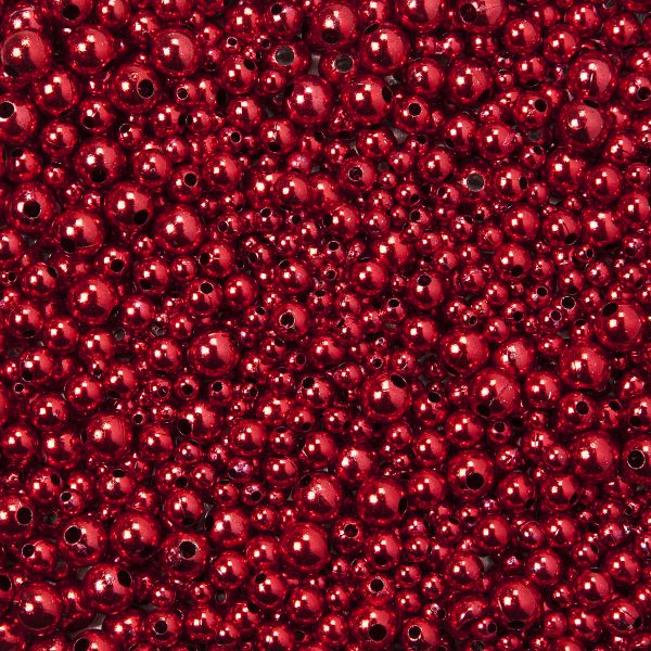 Dekoperlen metallic, 3-8 mm rot, 80 g, ca.2.000 Stück