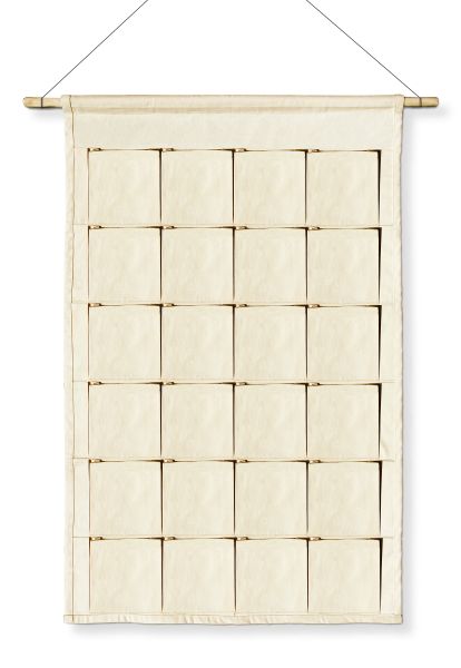 Baumwoll-Adventskalender mit 24 Taschen Höhe: 93cm, Breite 60cm