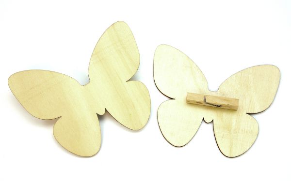 Holz-Button Schmetterling blanko, ca. 11,5x9 cm 5 Stück
