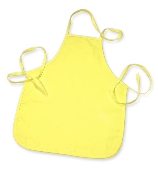 Baumwoll Kinderschürze, Länge 45 cm, Breite 36 cm ohne Tasche, gelb