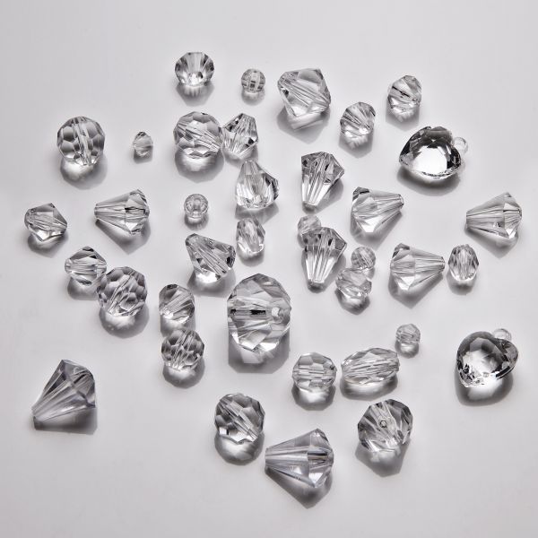 Acryl-Diamanten, 5-18mm Ø, transparent, 500 Stück