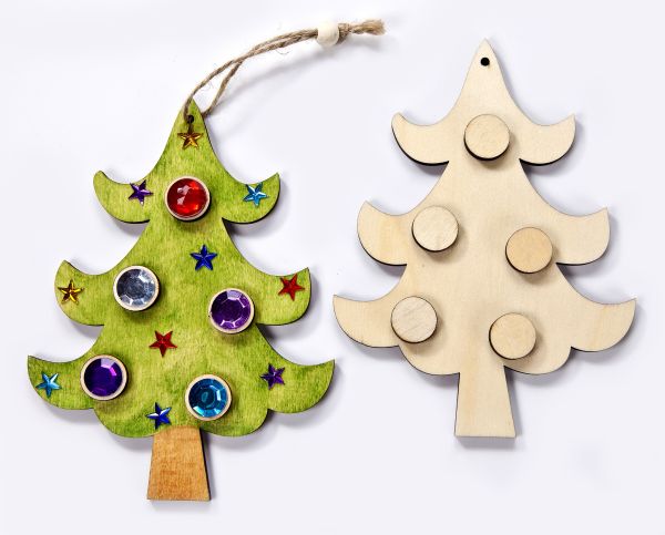 Holz-Anhänger 3D-Weihnachtsbaum 14,5x11 cm, SB