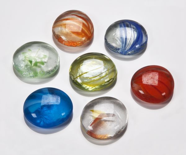 Glas-Nuggets, marmoriert, 29-32mm, bunt, 1000g