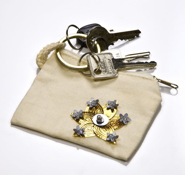 Baumwoll-Schlüsseletui 8x10 cm, natur