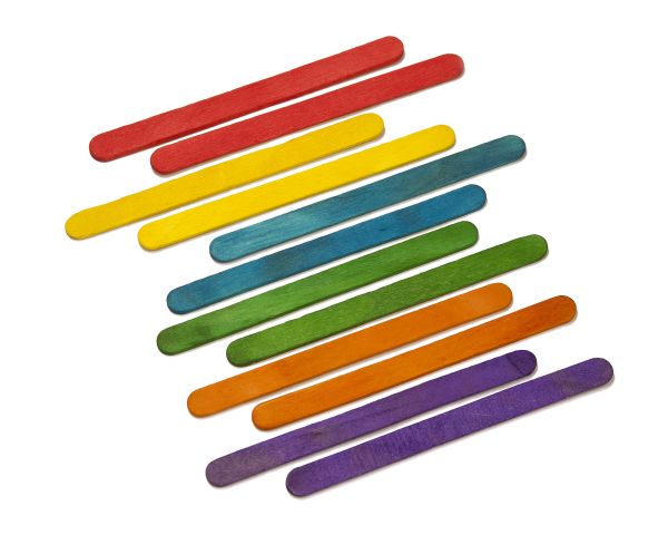 Holz-Bastelstäbchen 11,4x1 cm, bunt, 500 Stück