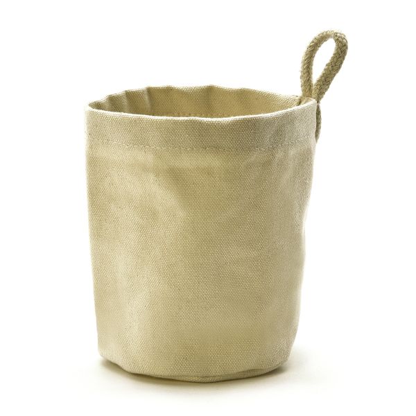 Baumwoll-Stifteköcher rund, Ø 8 cm, 11 cm hoch, natur
