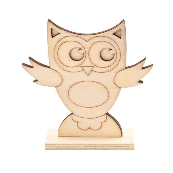 Holz-Stehfigur Eule, ca. 12 cm