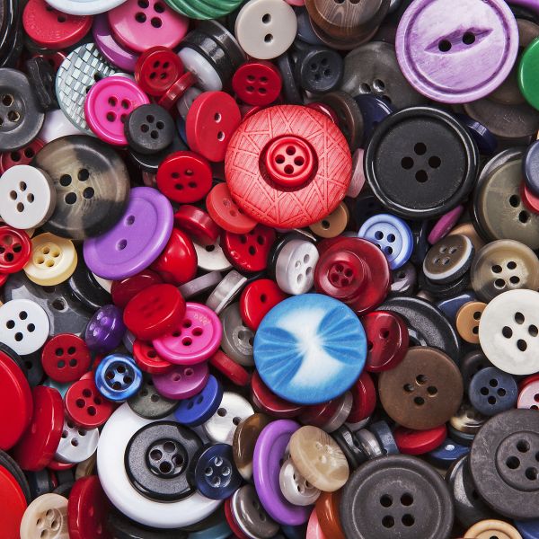 Knöpfe Mix, 275 Stück, farbig sortiert 200 Stück 10 mm 50 Stück 20 mm 25 Stück 30 mm