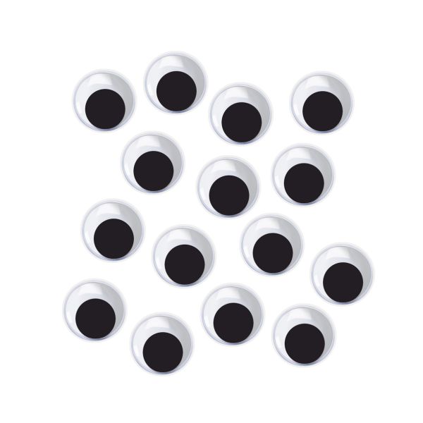 Wackelaugen rund, 5 mm s/w, zum Kleben, 100 Stück