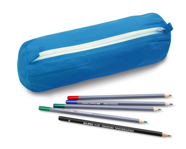 Baumwoll Schlampermäppchen 22 cm, blau