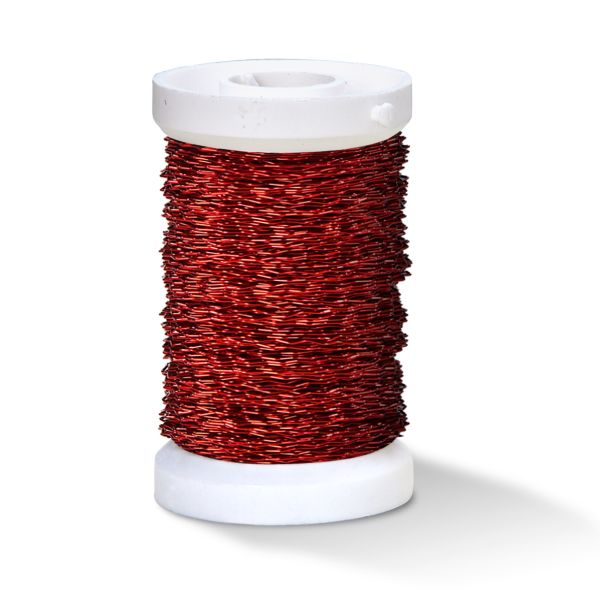 Effektdraht (auf Kupferbasis), 0,25 mm rot, 50 m-Spule