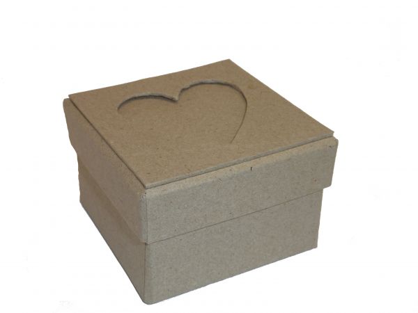 Paper Art Fotodose quadratisch mit Herz 8,5x8,5x5 cm