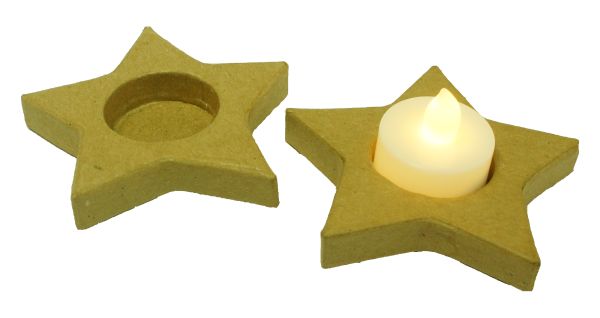 Paper Art - Teelichthalter Stern, 2 cm hoch, Ø 9 cm, 10 Stück