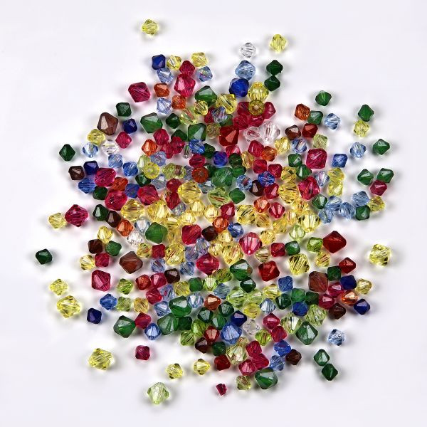 Acryl-Diamanten, 6-8mm Ø, transparent, bunt, 150g