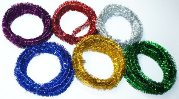 Biegeplüsch Metallic je Rolle 2,5m, 6 Farben, gold, silber, rot, grün, blau, lila