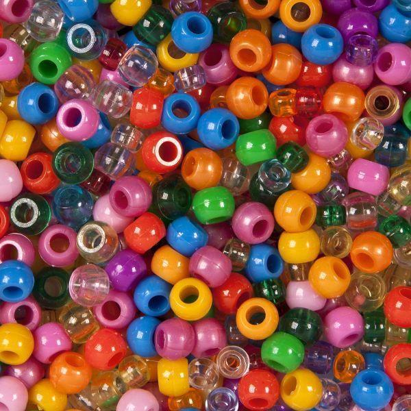 Großlochperlen, Ø 6,5mm+8,5mm, farbig sortiert,100g