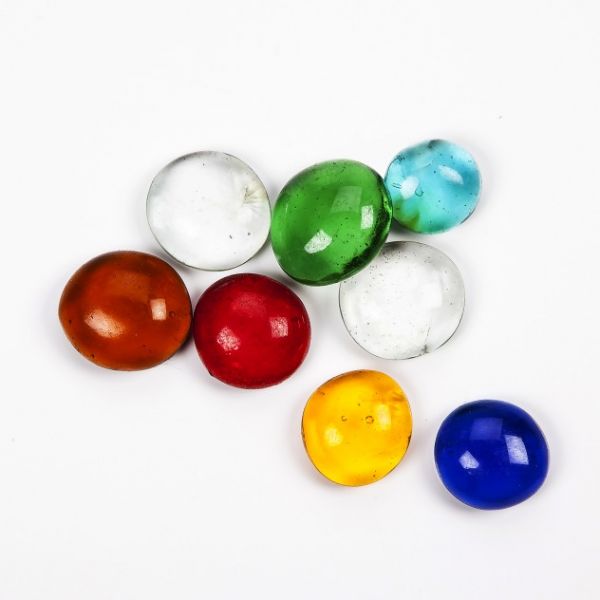 Glas-Nuggets transparent, 15-20mm, bunt, 1000g