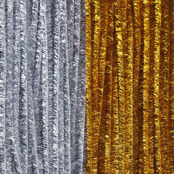 Pfeifenputzer Metallic, 9x500 mm gold/silber, 100 Stück