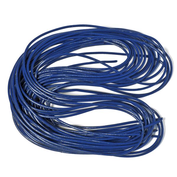Lederriemen 2 mm blau, 2 m, 5 Stück