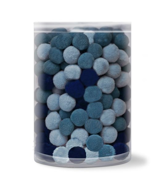 Pompons 20 mm Blau-Töne, 250 Stück
