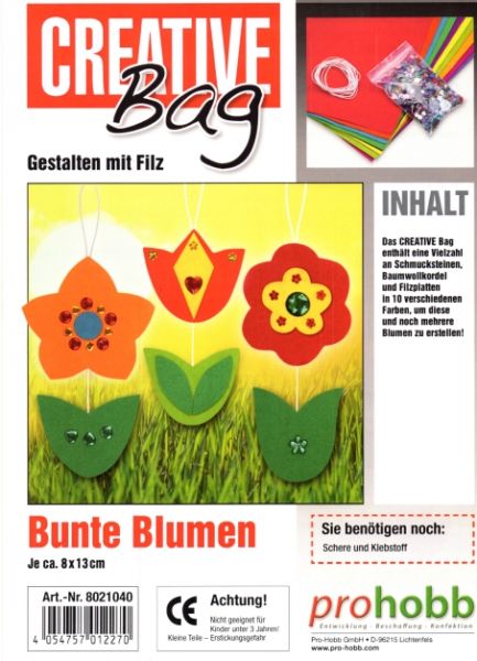 CREATIVEbag Filzies – Blumen, 8x13cm