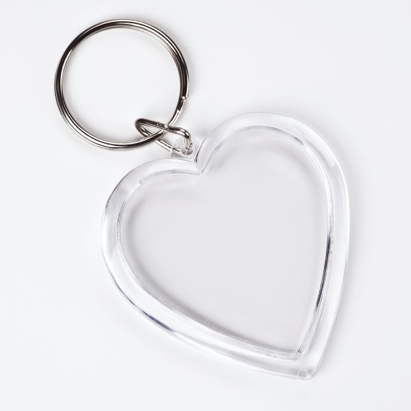 Schlüsselanhänger Acryl, Herz 4,5x5 cm, 2 St., SB
