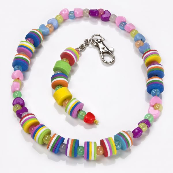 Moosgummi Fädelteil Zylinder 15mm, mit Schnur,108St