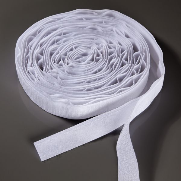 Klettband, weiß, 20mm, selbstklebend, 10m