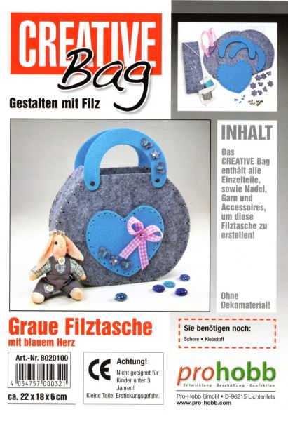 CREATIVEbag Filz-Set, Filz-Tasche, ca.22x18x6cm, 1 St.