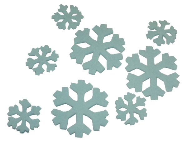 Filz Stanzteile Schneeflocken 3mm, weiss, 140 Stück (70 Stück 7cm + 70 Stück 4cm)