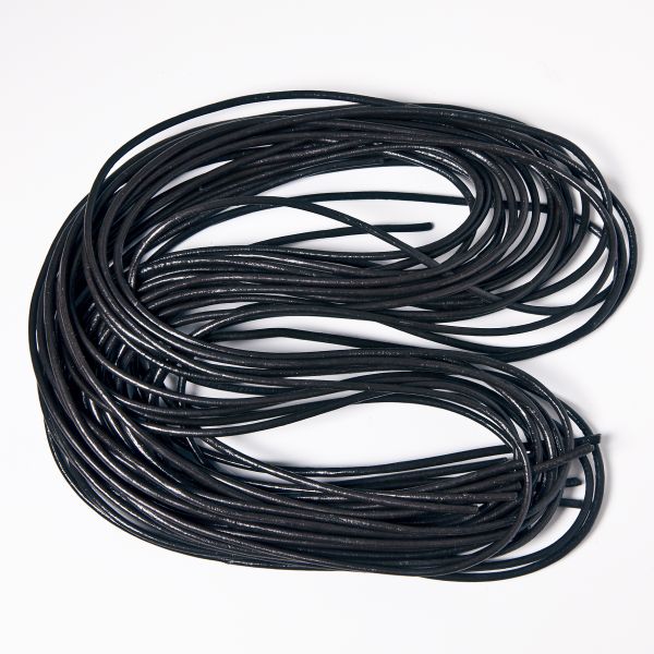 Lederriemen 2 mm schwarz, 2 m, 5 Stück