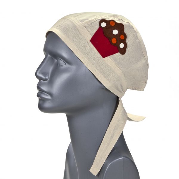 Baumwoll-Piratenkopftuch 30x36 cm, natur