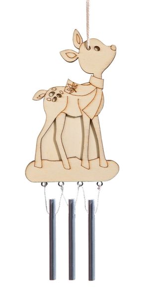 Holz-Windklangspiel Reh 17x10 cm, 3 St.