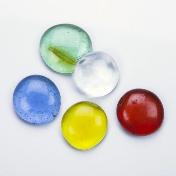 Glasnuggets transparent, 25-30 mm farbig sortiert, 500 g