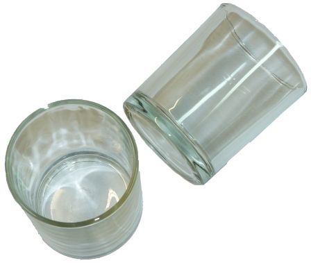 Glas Windlichter, Design 2, ca. 6 x 7,3cm, 6 Stück