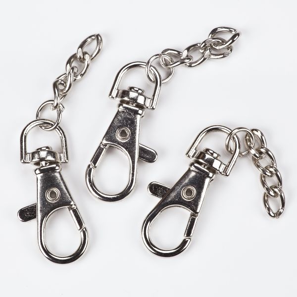 Karabiner 38x16 mm mit Kettchen, 20 St.
