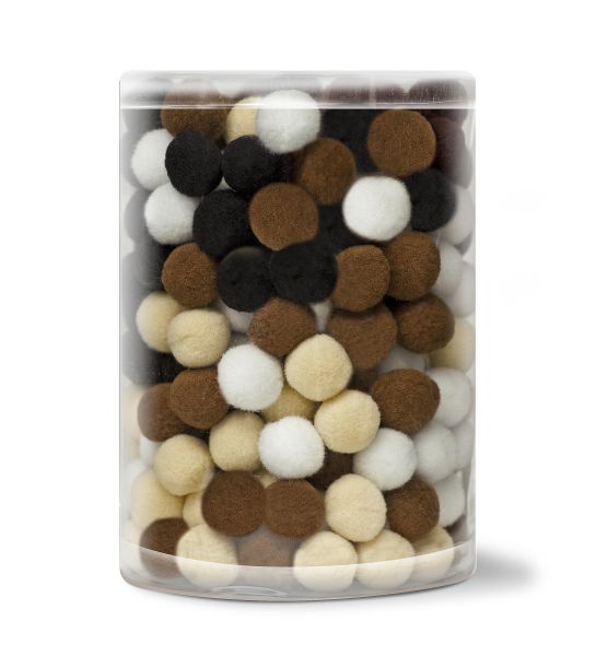 Pompons 20 mm Braun-Töne, 250 Stück