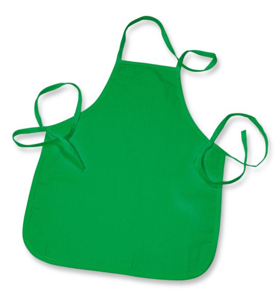 Baumwoll Kinderschürze, Länge 45 cm, Breite 36 cm ohne Tasche, grün