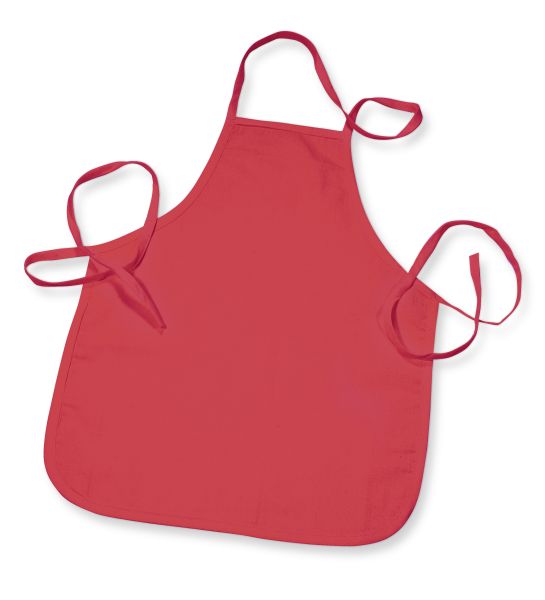Baumwoll Kinderschürze, Länge 45 cm, Breite 36 cm ohne Tasche, rot