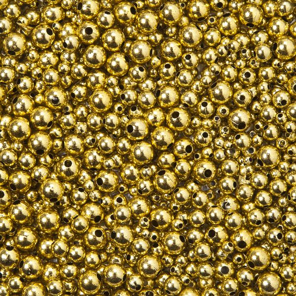 Metallicperlen-Mix, 3-8mm, gold, 80g, ca.2.000 Stück
